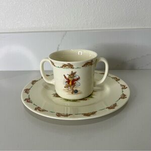 VTG Royal Doulton Bunnykins Baby Cup & Saucer Vintage Fine Bone China One Size